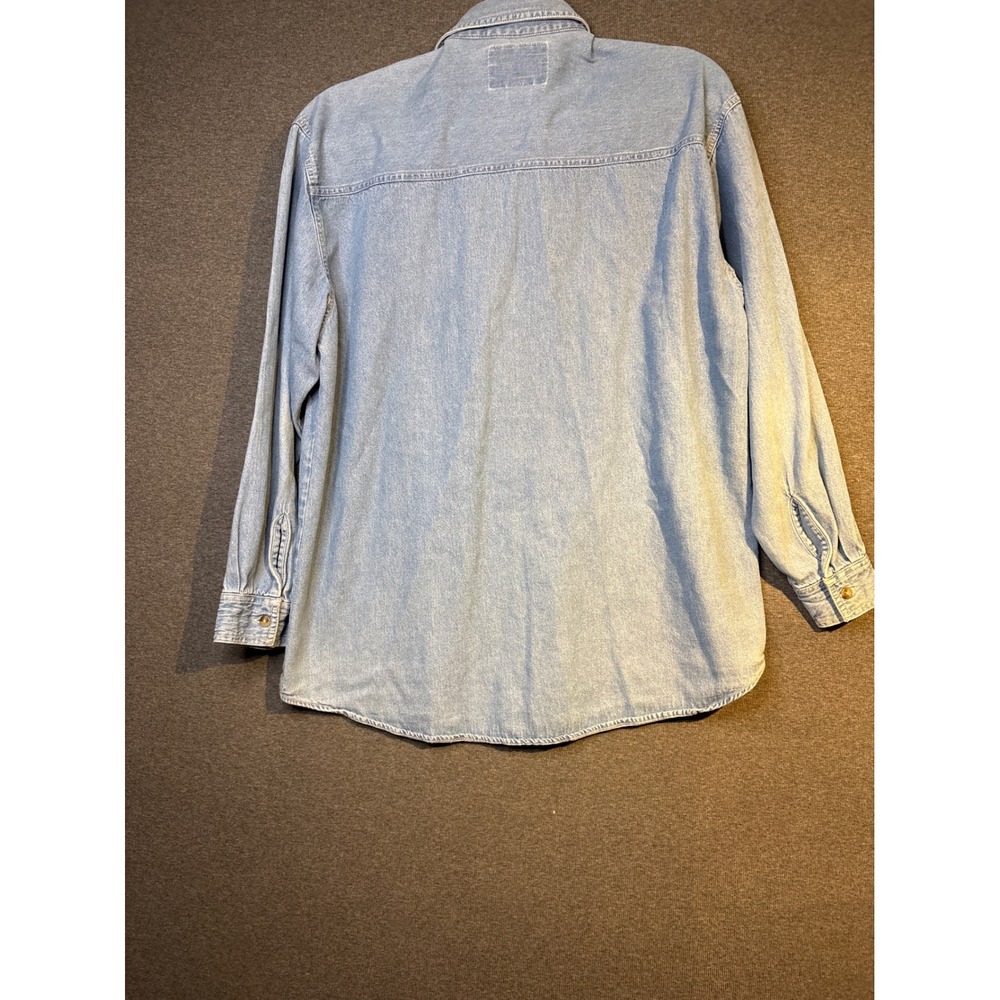 Vintage Quizz Again Noahs Ark Embroidered Denim Shirt Womens Medium Light Wash - Picture 4 of 4